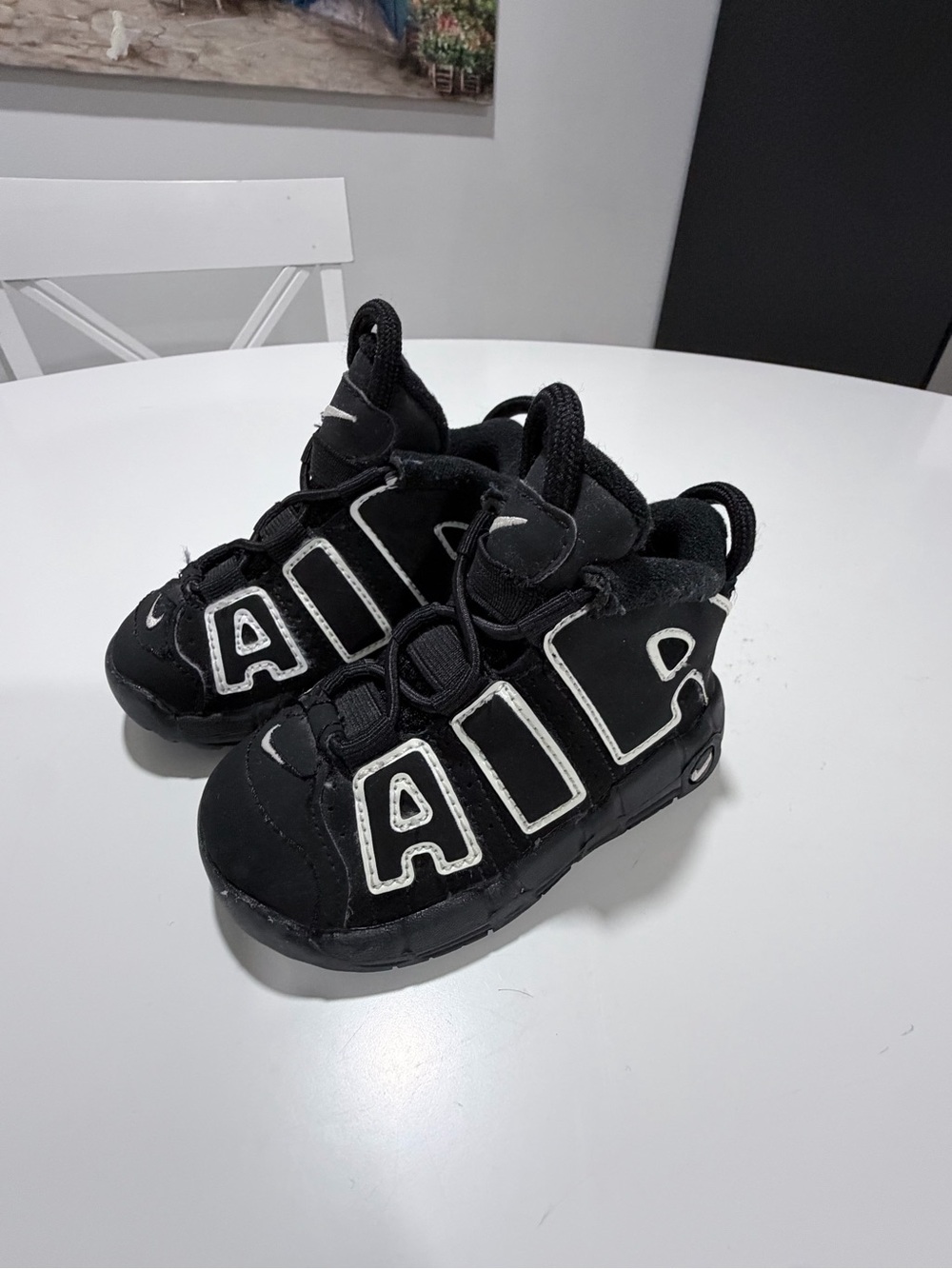 Kids Black Nike AIR Logo Athletic Sneakers